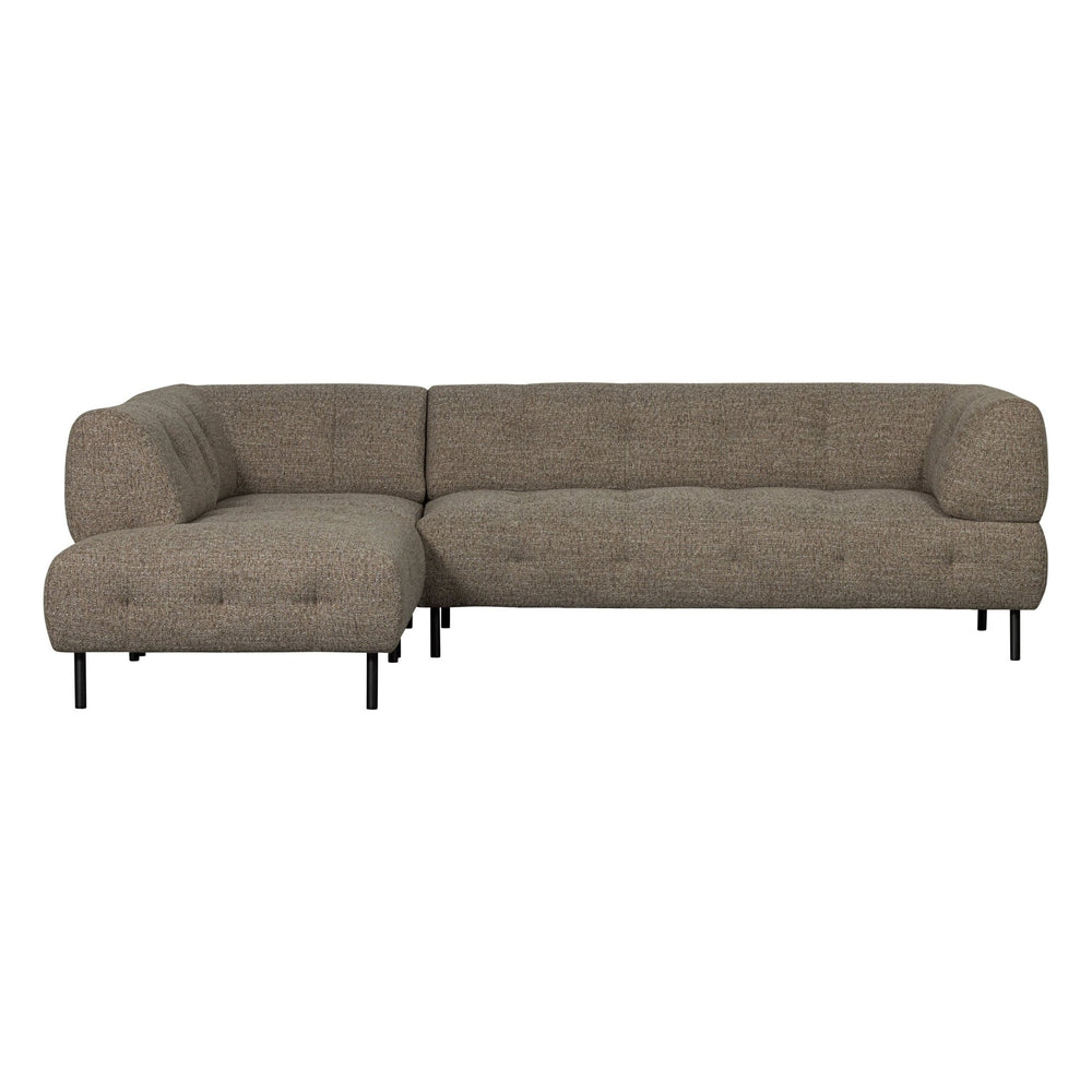 "Lloyd" kairės pusės kampinė sofa, tamsiai ruda spalva, melanžas - Namų Idėja