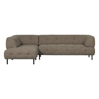 "Lloyd" kairės pusės kampinė sofa, tamsiai ruda spalva, melanžas - Namų Idėja