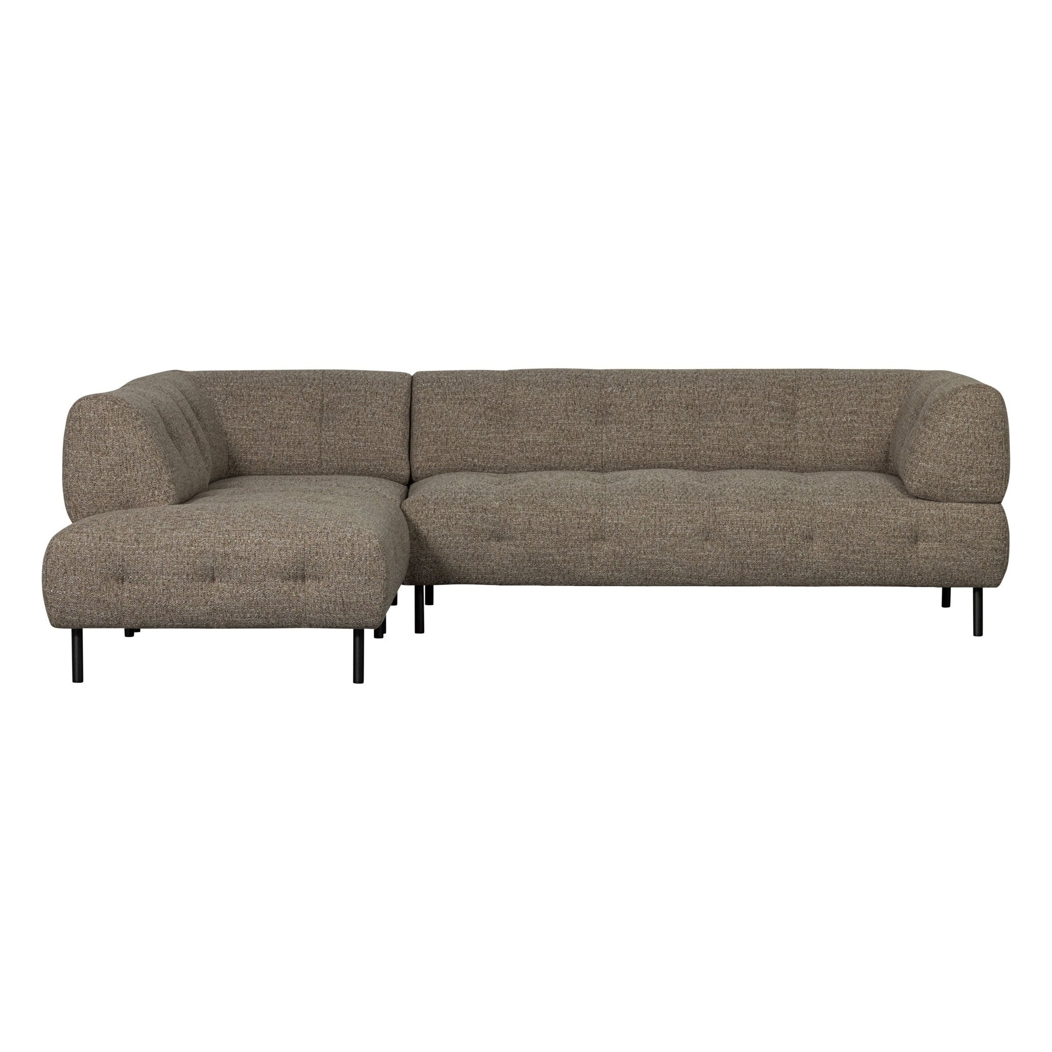"Lloyd" kairės pusės kampinė sofa, tamsiai ruda spalva, melanžas - Namų Idėja
