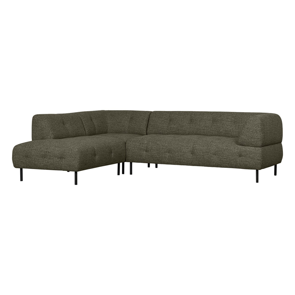 "Lloyd" kairės pusės kampinė sofa, žalia spalva, melanžas - Namų Idėja