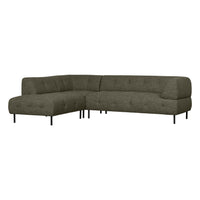 "Lloyd" kairės pusės kampinė sofa, žalia spalva, melanžas - Namų Idėja