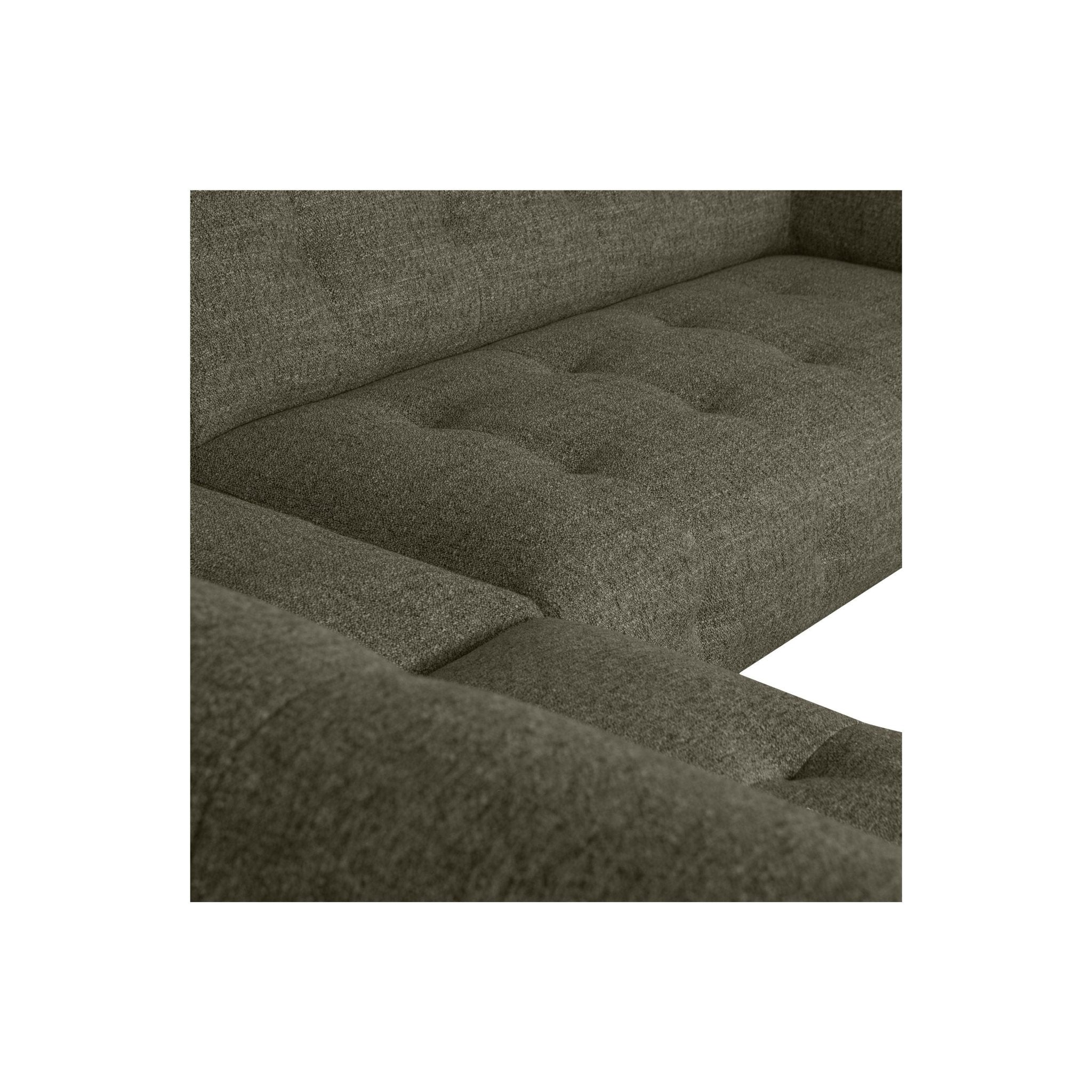 "Lloyd" kairės pusės kampinė sofa, žalia spalva, melanžas - Namų Idėja