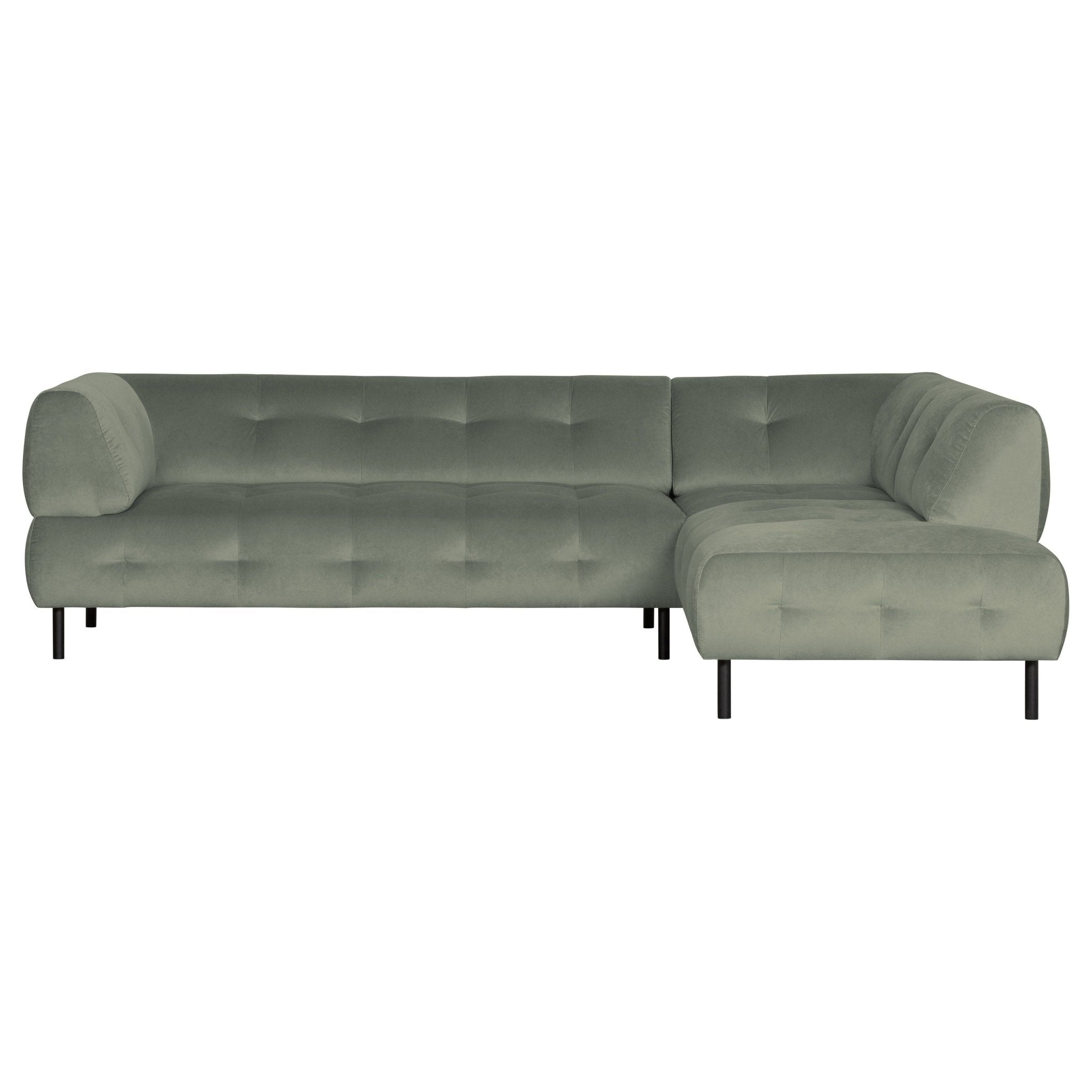 "Lloyd" sofa, kampas dešinės, aksomas, žalsva spalva - Namų Idėja