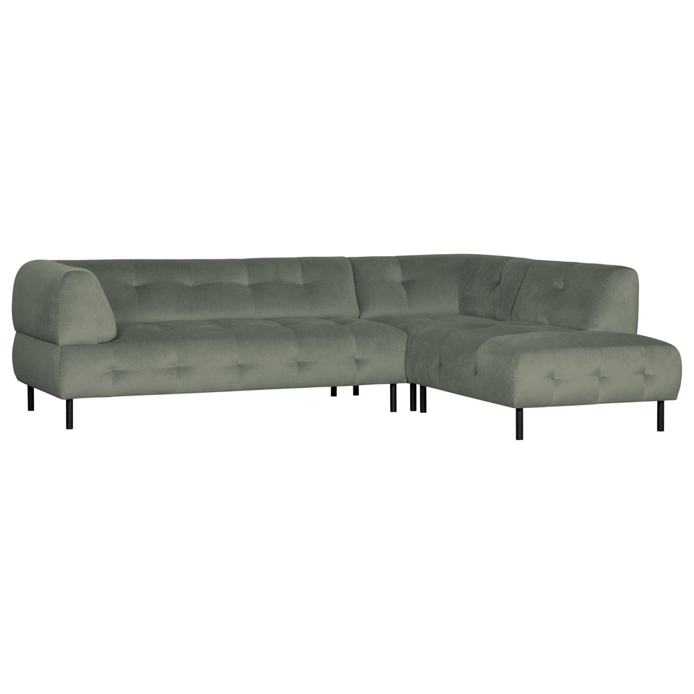 "Lloyd" sofa, kampas dešinės, aksomas, žalsva spalva - Namų Idėja