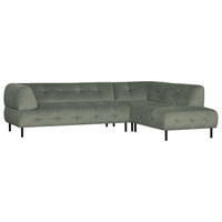 "Lloyd" sofa, kampas dešinės, aksomas, žalsva spalva - Namų Idėja