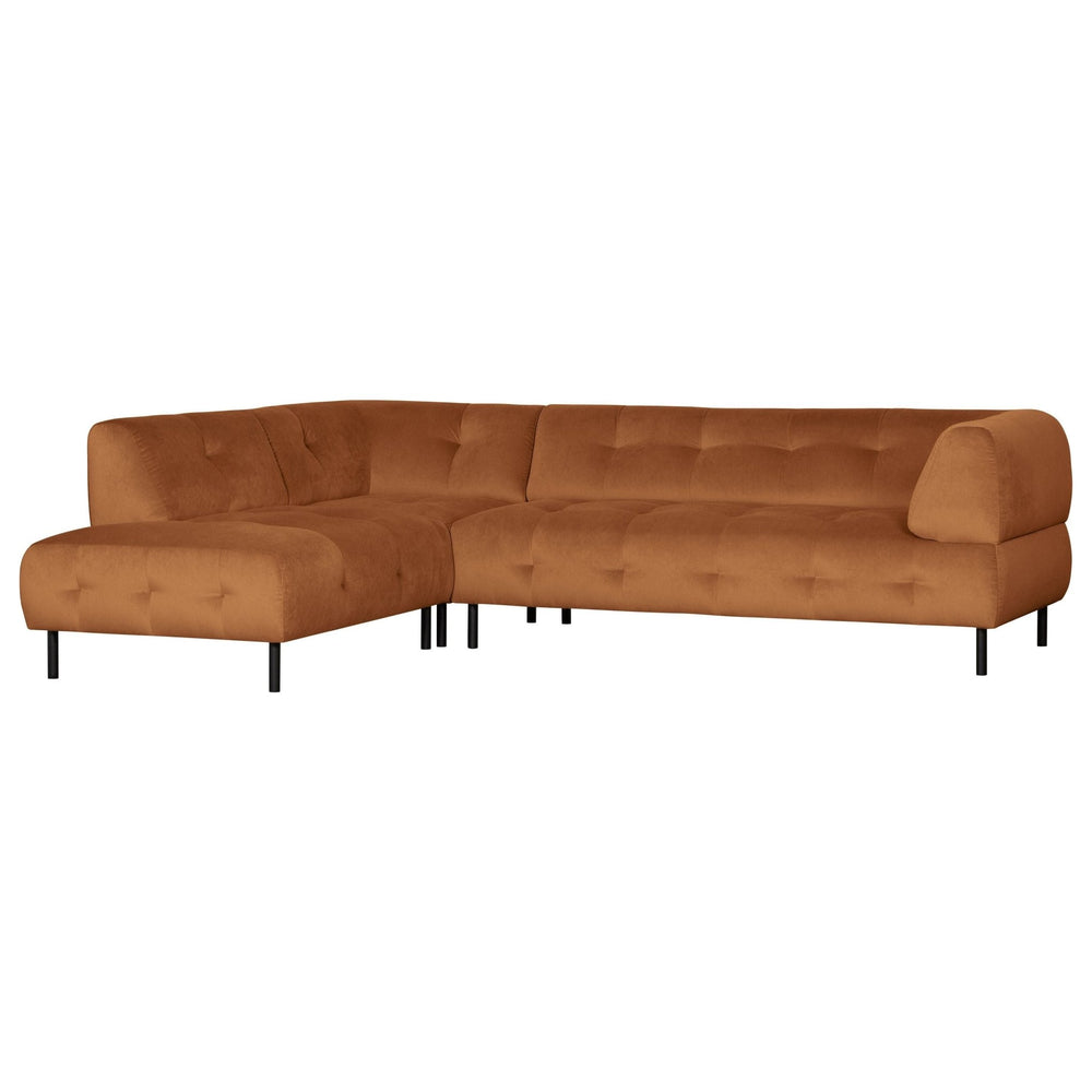 "Lloyd" sofa, kampas kairės, aksomas, cinamono spalva - Namų Idėja