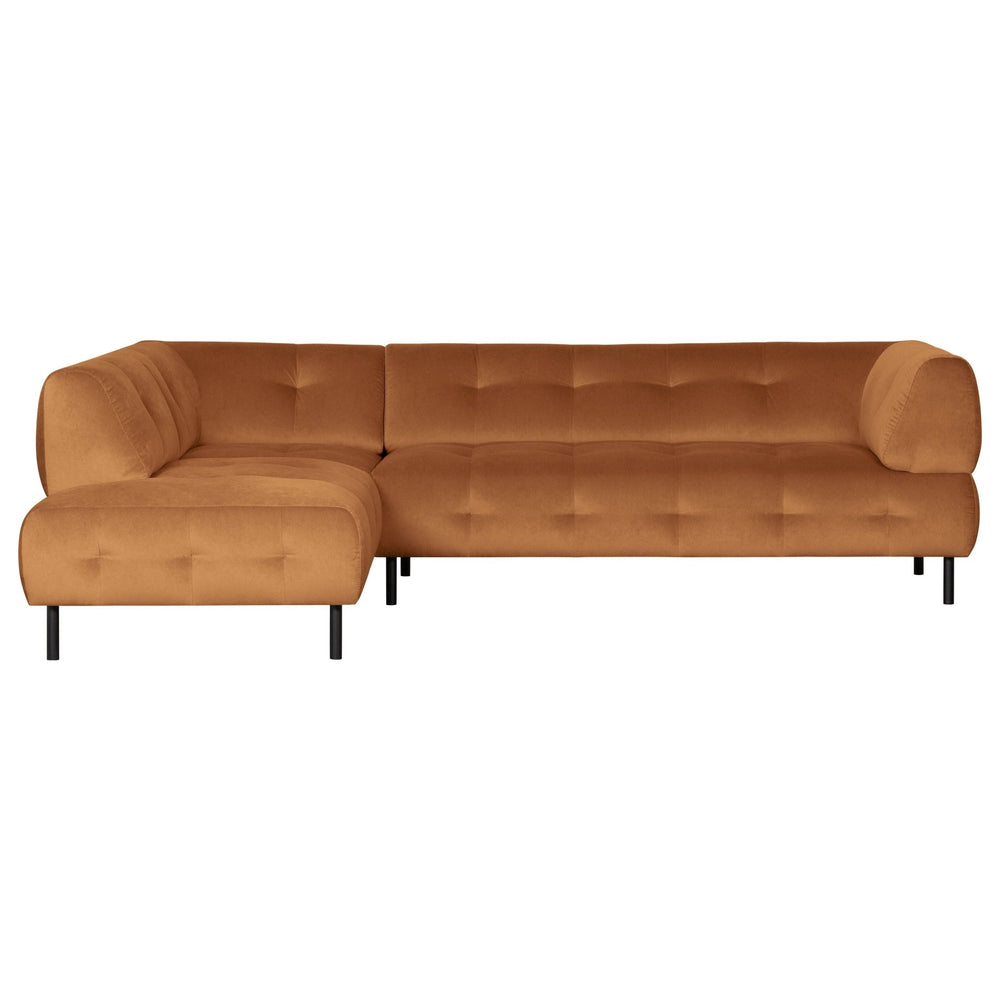 "Lloyd" sofa, kampas kairės, aksomas, cinamono spalva - Namų Idėja