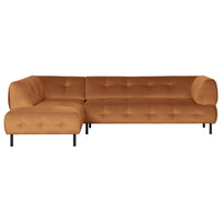 "Lloyd" sofa, kampas kairės, aksomas, cinamono spalva - Namų Idėja
