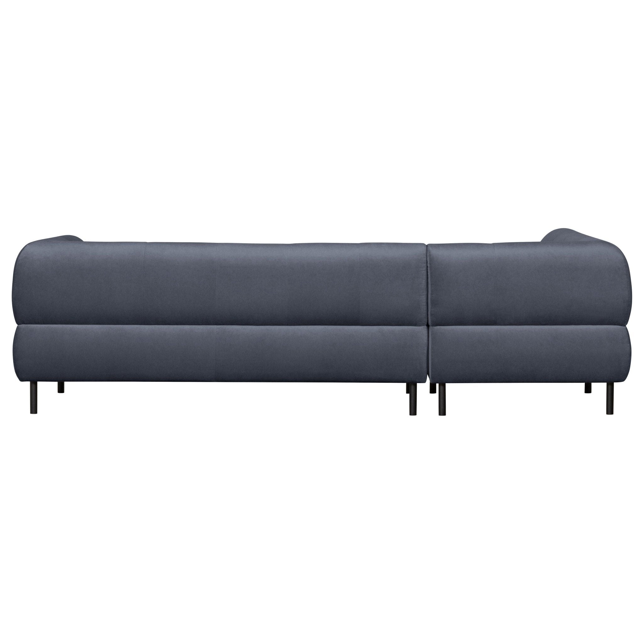 "Lloyd" sofa, kampas kairės, aksomas, mėlynos spalvos - Namų Idėja