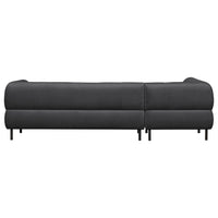 "Lloyd" sofa, kampas kairės, aksomas, tamsiai pilka spalva - Namų Idėja