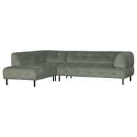 "Lloyd" sofa, kampas kairės, aksomas, žalsva spalva - Namų Idėja