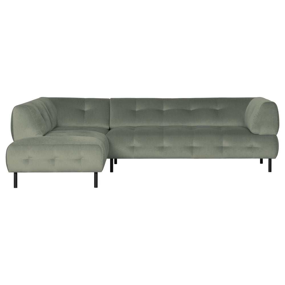 "Lloyd" sofa, kampas kairės, aksomas, žalsva spalva - Namų Idėja