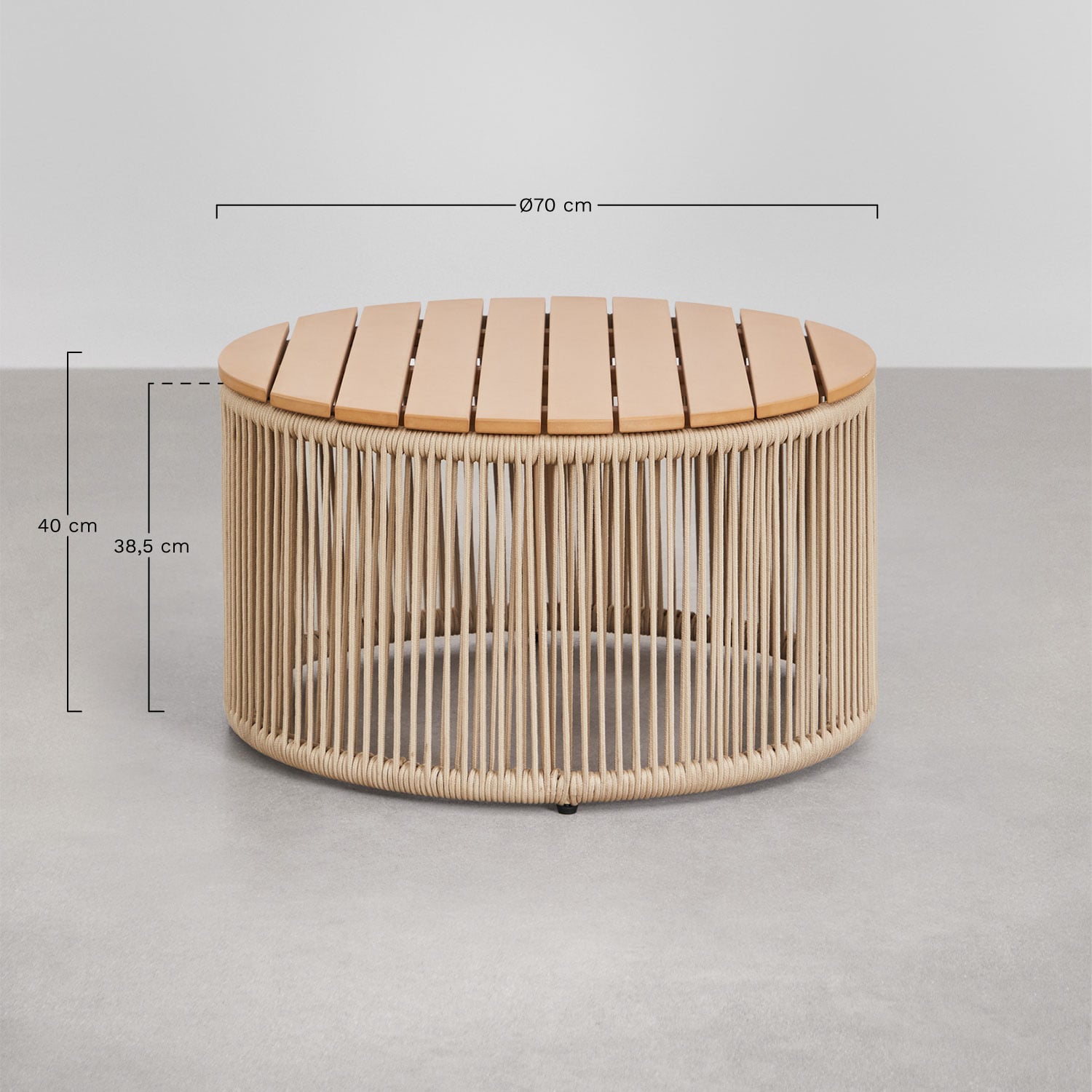Āra kafijas galdiņš RONDO, 35 cm, tumši pelēks