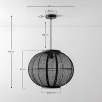Pakabinamas šviestuvas ZIVENA, juoda, Ø50 cm