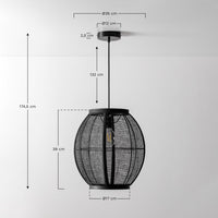 Pakabinamas šviestuvas ZIVENA, juoda, Ø35 cm