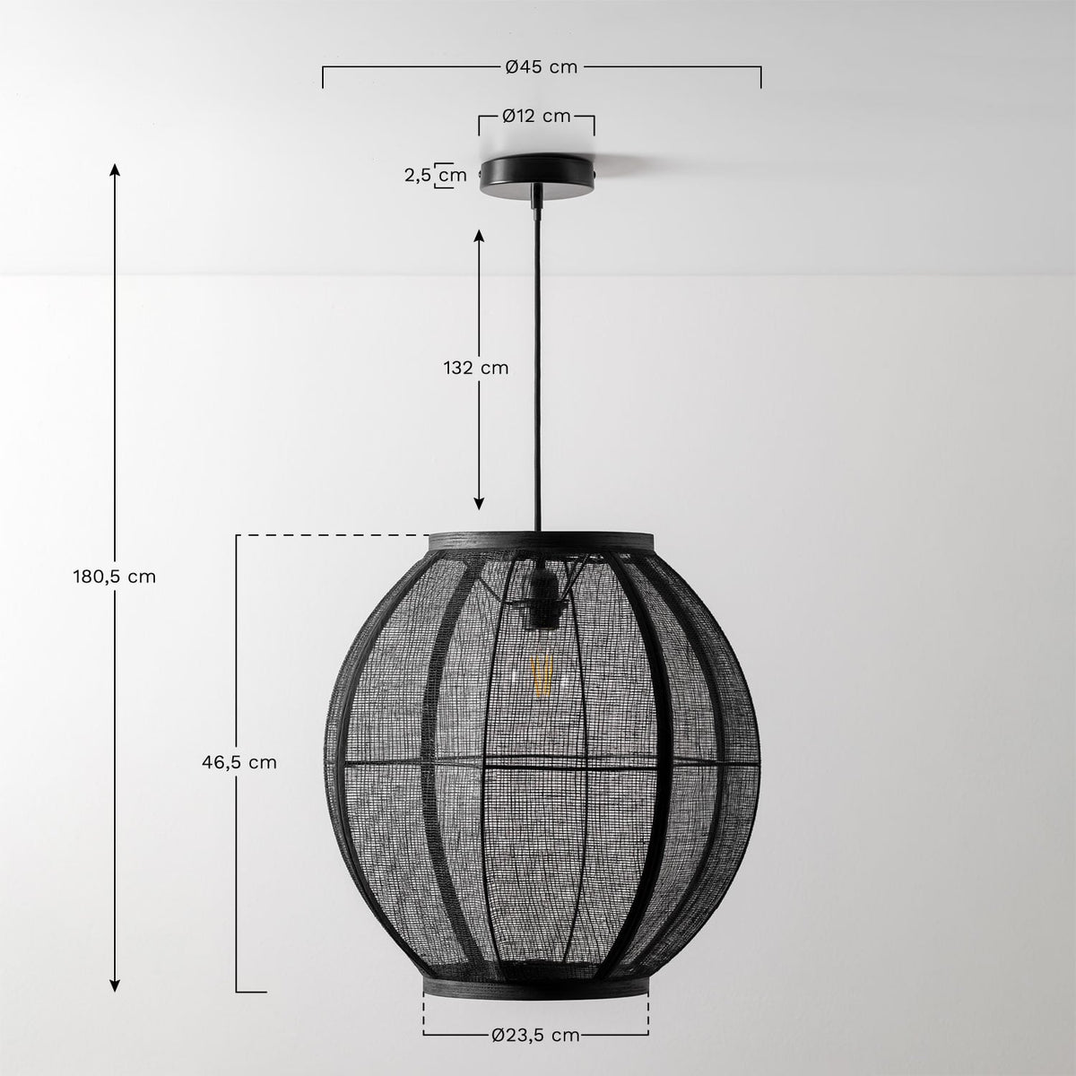 Pakabinamas šviestuvas ZIVENA, Kreminė pagalvėlė, Ø45 cm