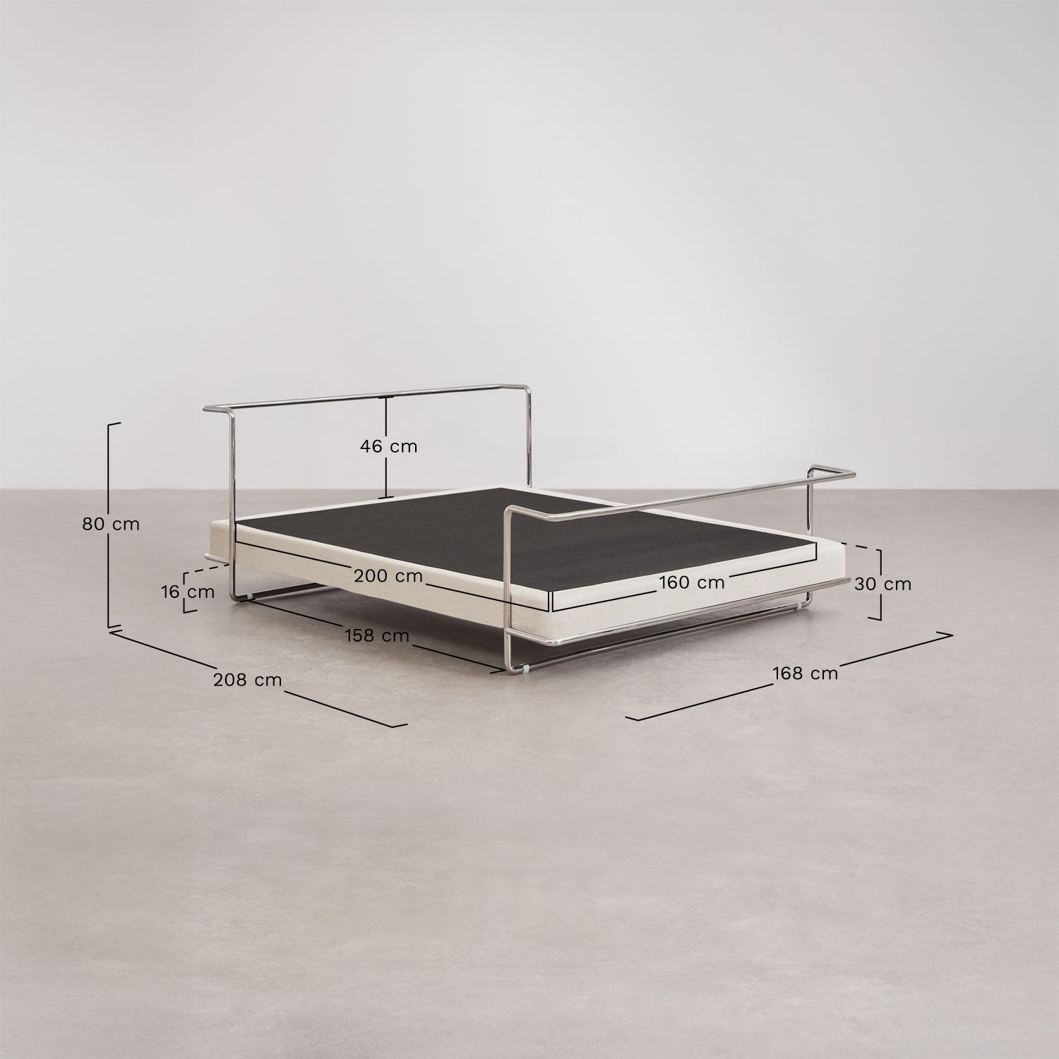 Gulta SOLAINO 160x200 cm, metāls