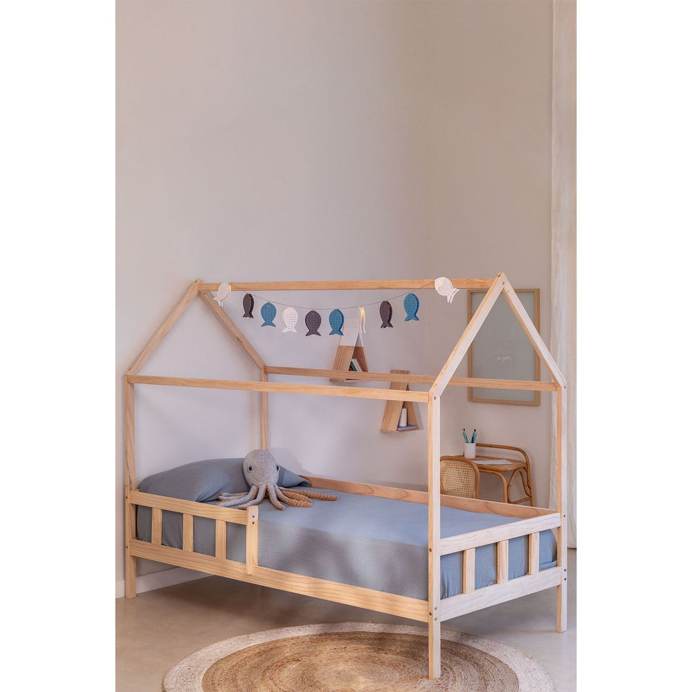Medinė lova KAELLY, 90 cm., pušies mediena