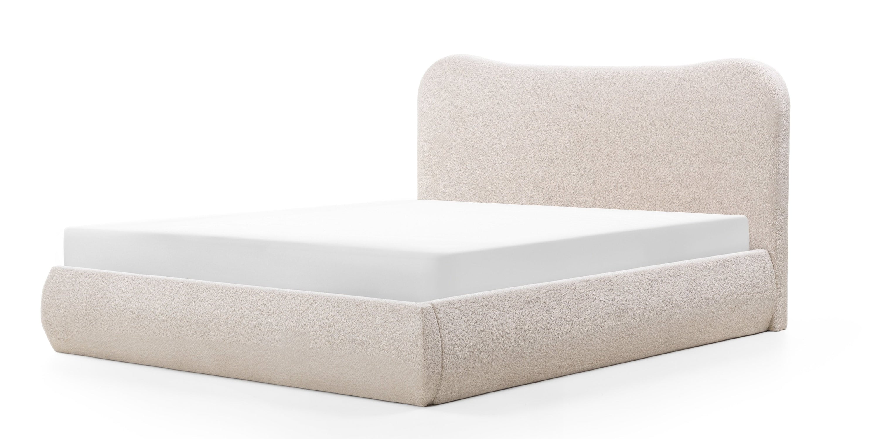 Bed DAUBIN, 140x200 cm, with storage box, slatted frame, sand