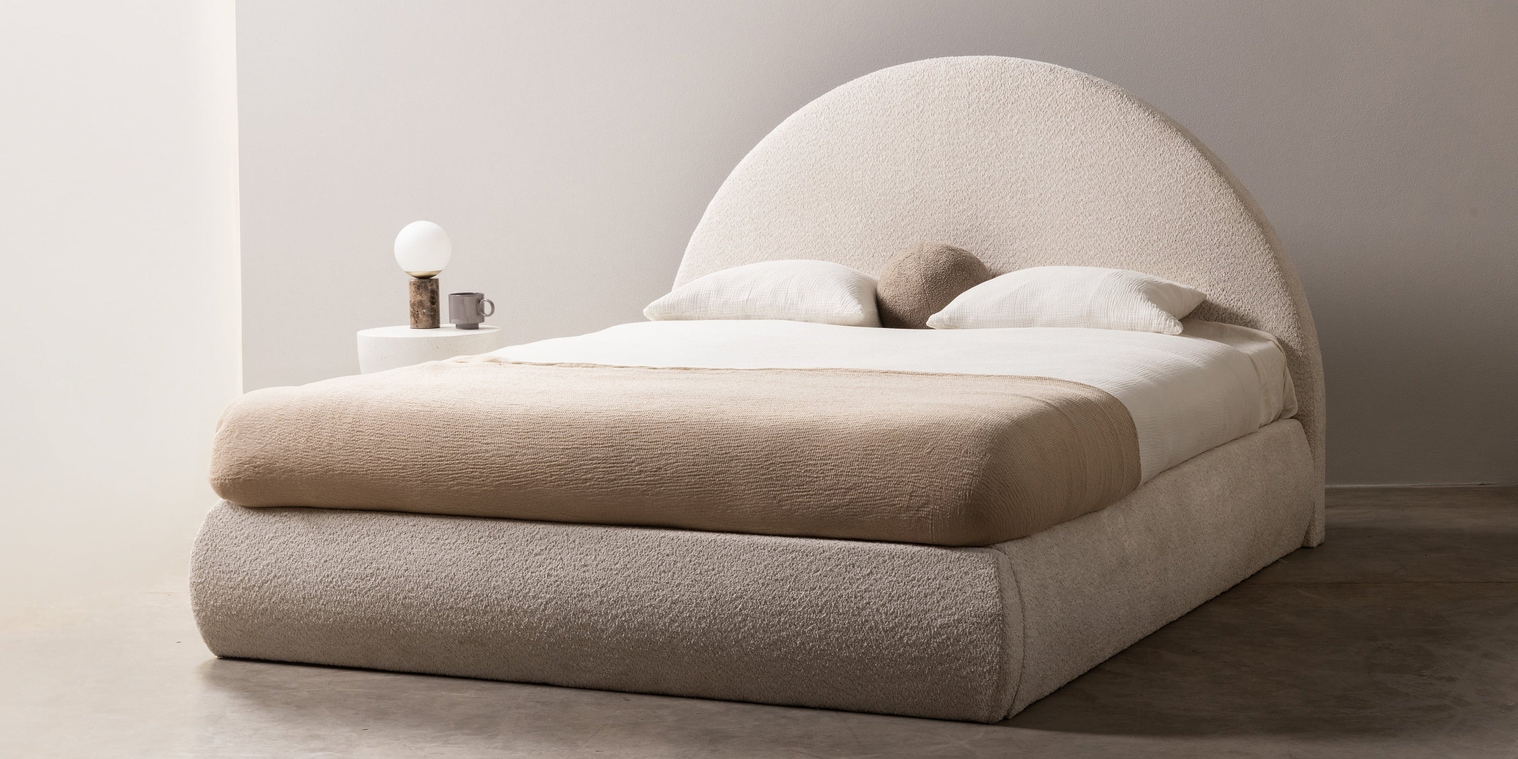 Bed PALIER, 140x200 cm, with storage, slats, sand