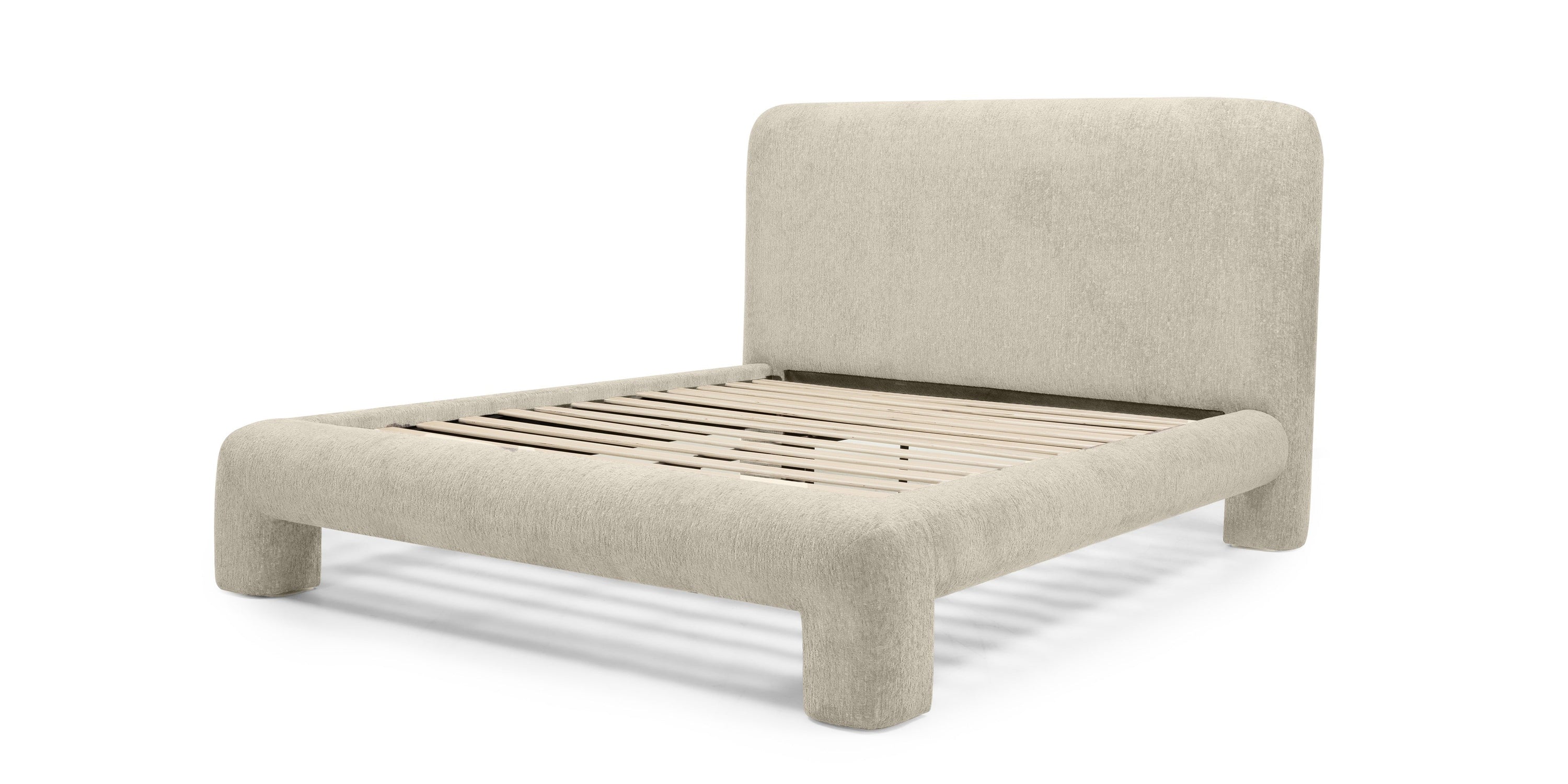 Bed SOIREE, 160x200 cm, slatted frame, light grey