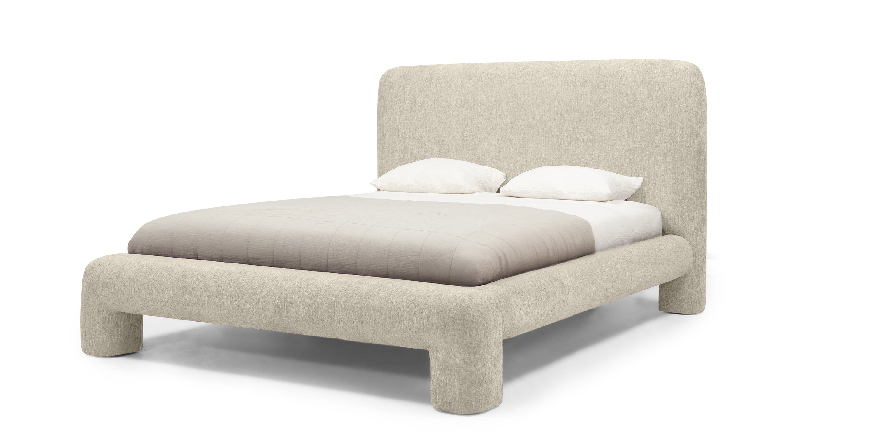 Bed SOIREE, 160x200 cm, slatted frame, light grey
