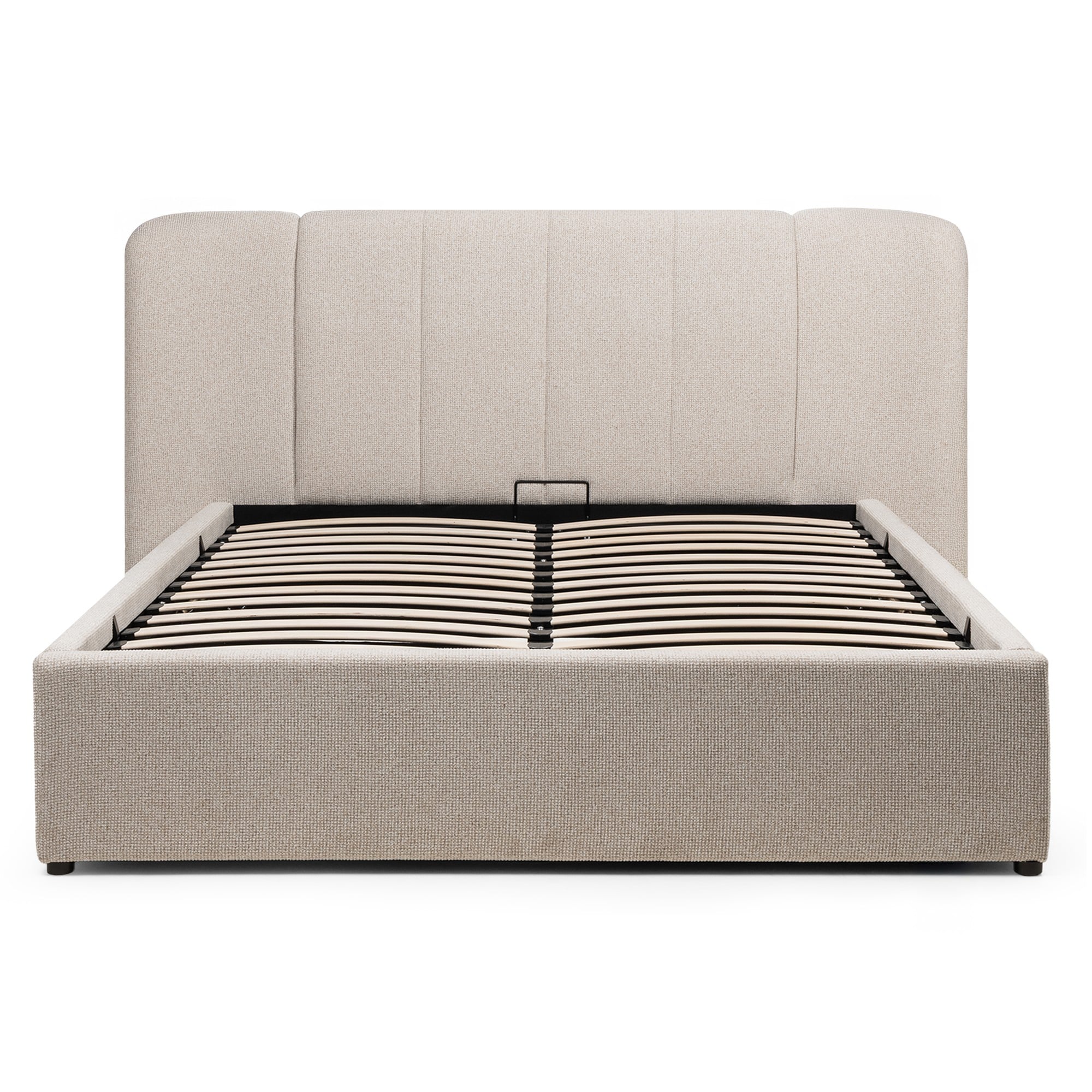 VIGNON Bed, 160x200 cm, with storage, slats, beige