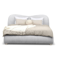 Lova softy 140x200 pilka spalva boucle – unikali lova, skirta patogiam poilsiui ir elegancijai | namuideja.lt | lovos, miegam