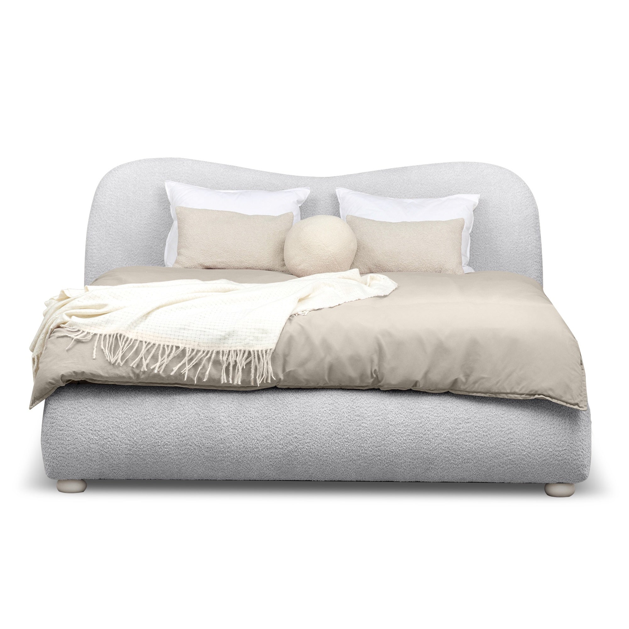 Lova softy 140x200 pilka spalva boucle – unikali lova, skirta patogiam poilsiui ir elegancijai | namuideja.lt | lovos, miegam