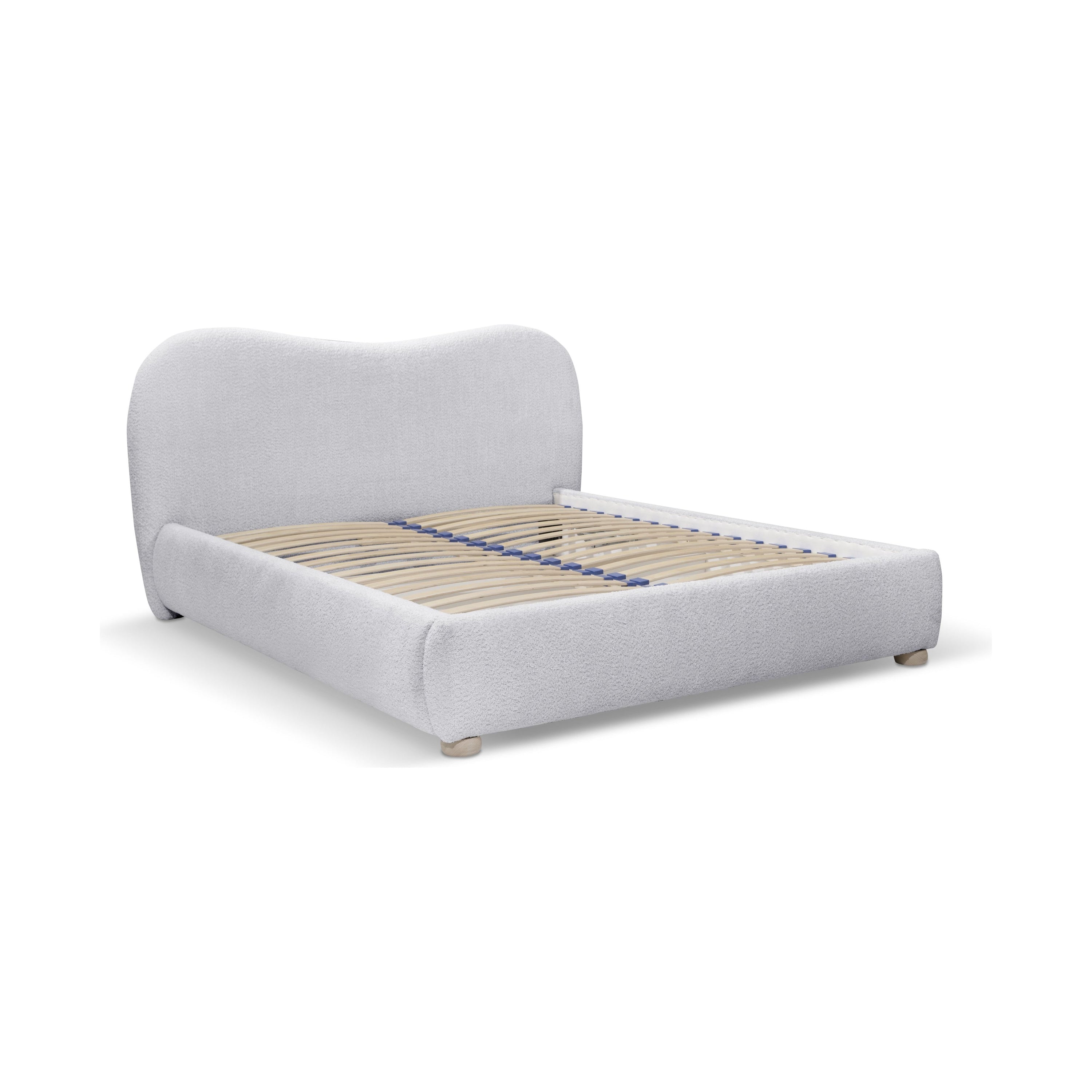 Lova softy 140x200 pilka spalva boucle – daili lova, skirta patogiam poilsiui ir elegancijai | namuideja.lt | lovos, miegamas
