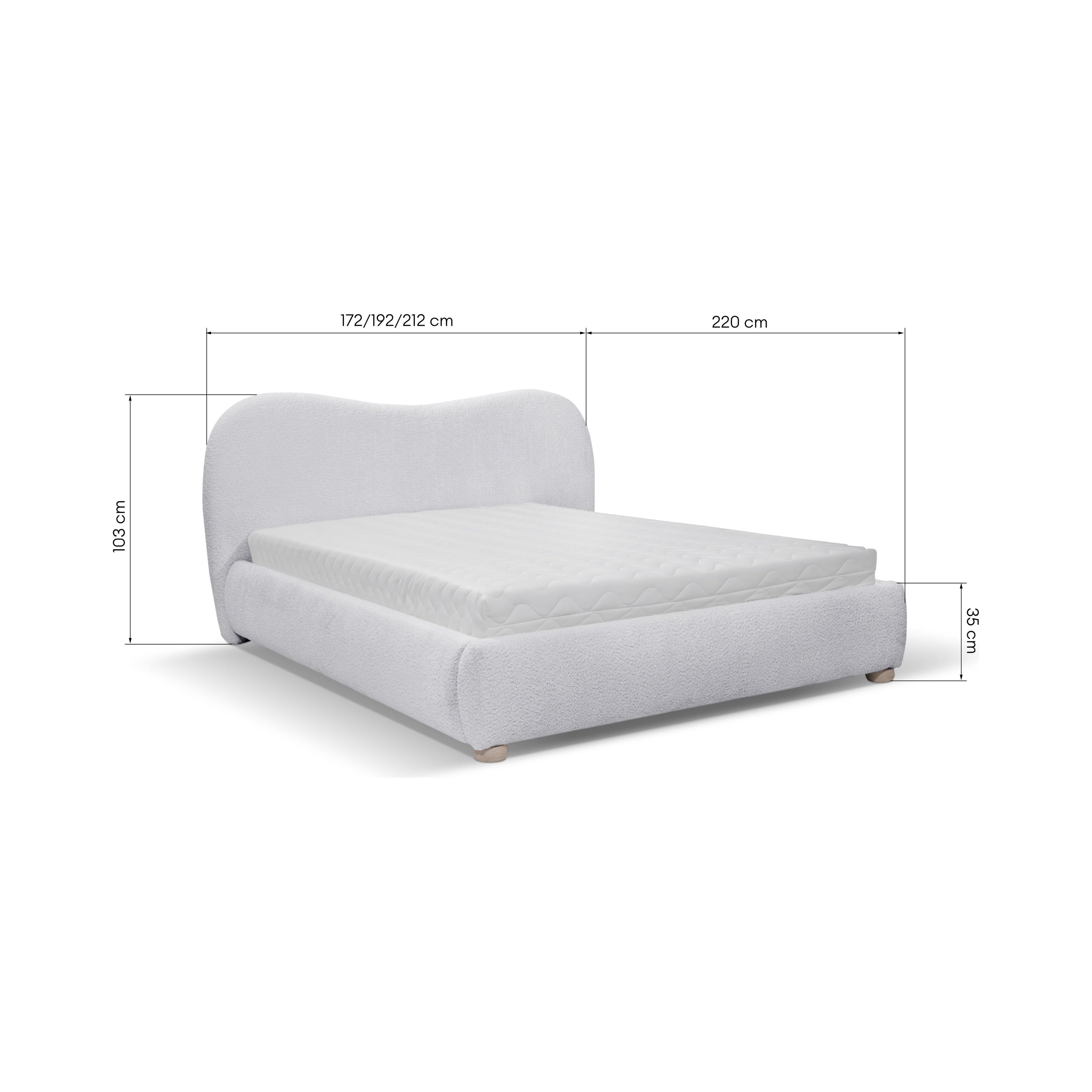 Lova softy 140x200 pilka spalva boucle – tvirta lova, kuri sujungia MODERNų stilių ir komfortą | namuideja.lt | lovos, miegam