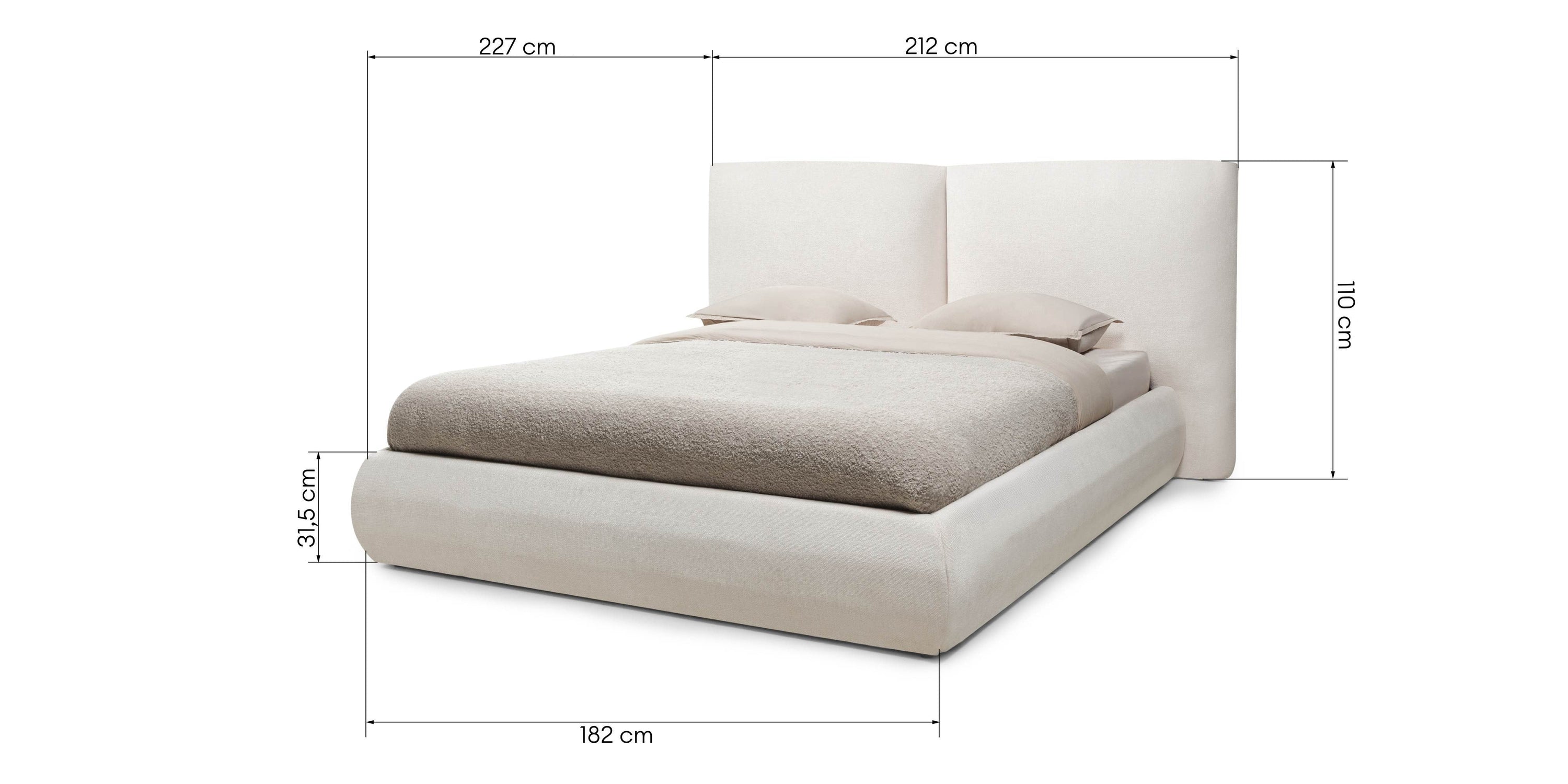 Gulta CORBIN, 160x200 cm, ar veļas kasti, smilšu krāsas