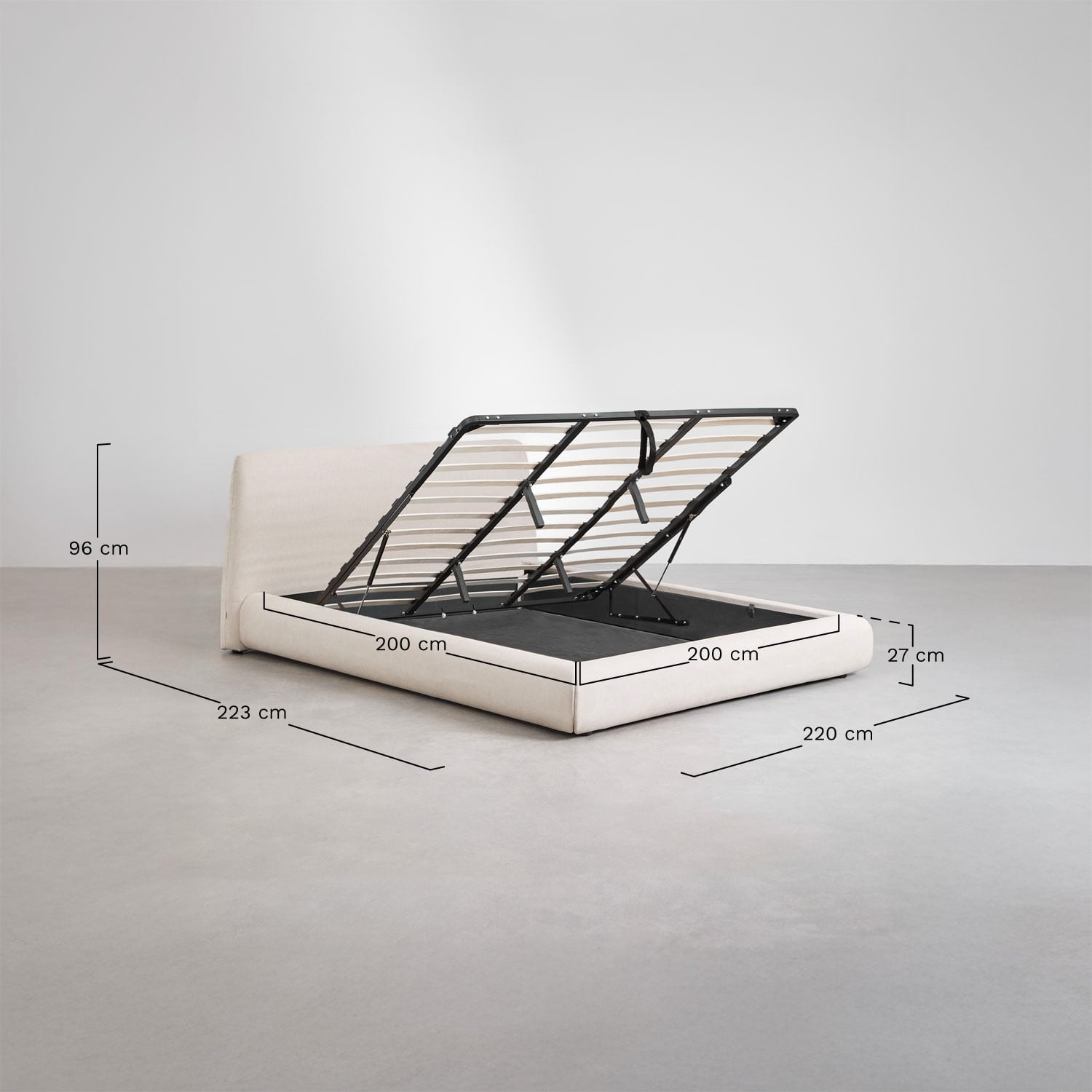 Lova NURENA, smėlio 200 cm