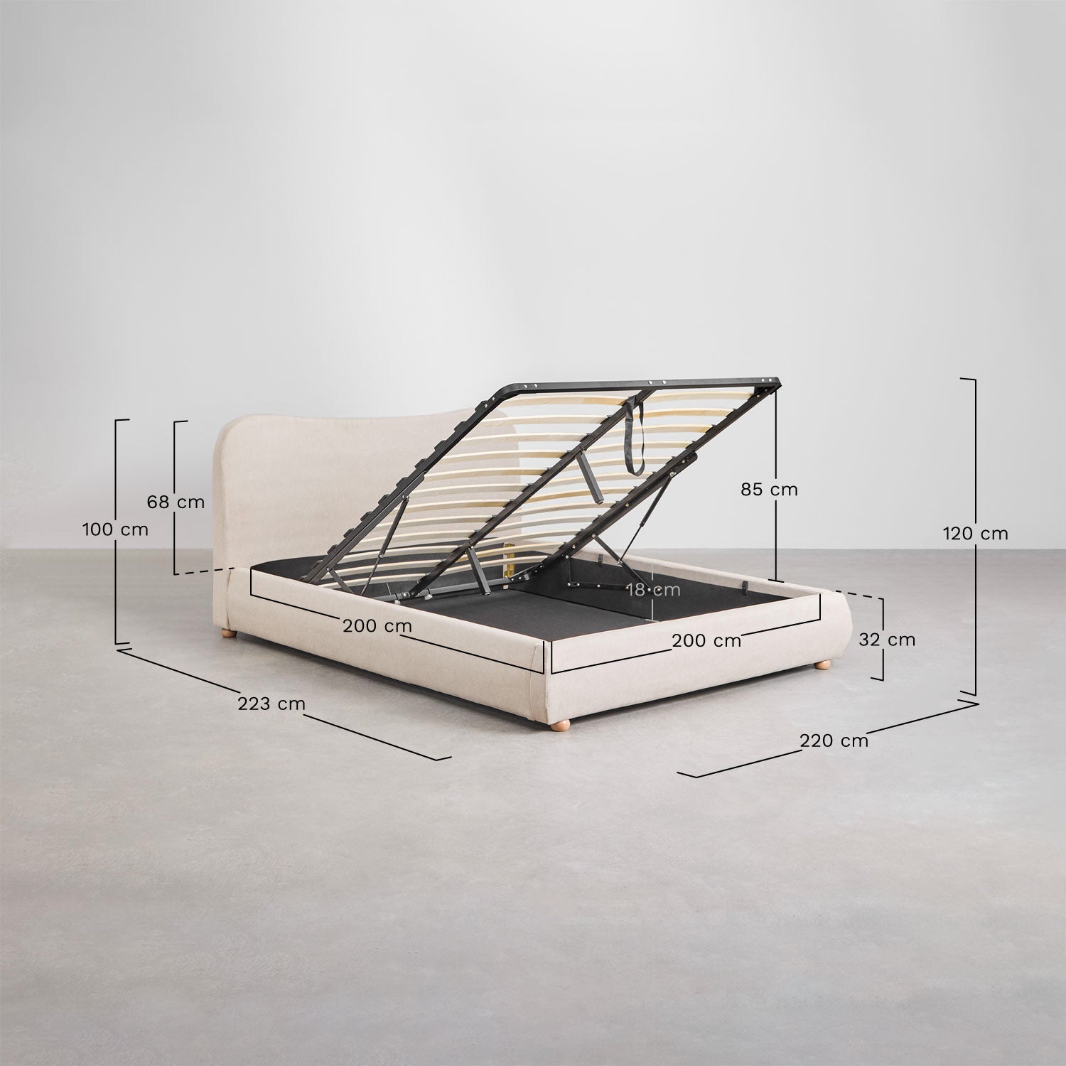 Lova WANSELET, smėlio 200 cm