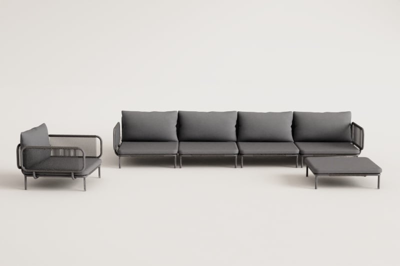 Lauko sofa GRAFITO, keturių dalių rinkinys