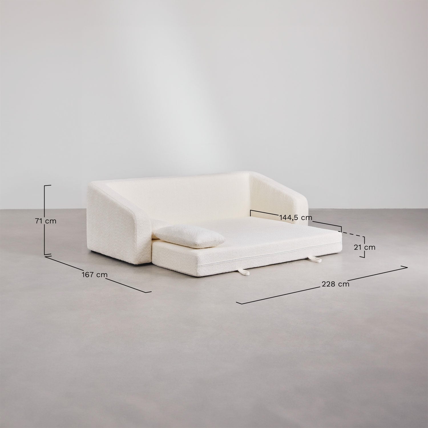 Three-seater sofa DALILA with sleeping function, brown