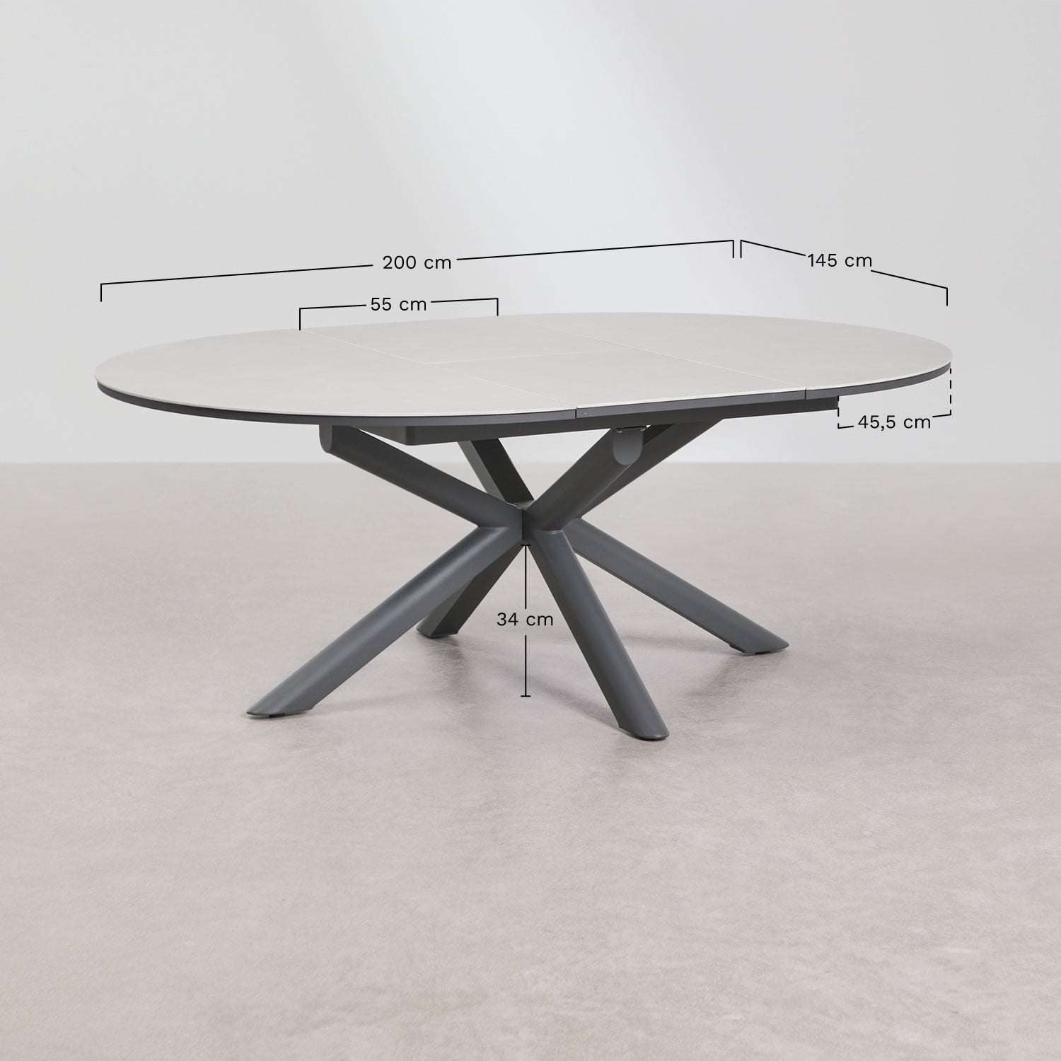 CORSO extendable outdoor table, graphite