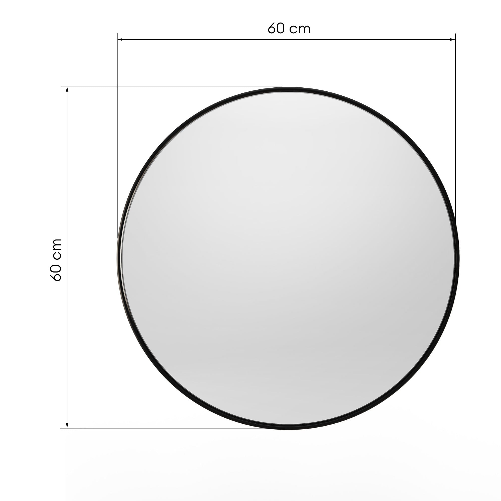 Apaļš spogulis METIER, melns, 60 cm