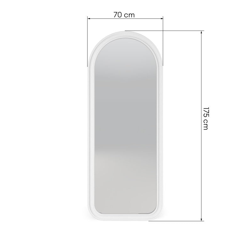 Veidrodis GREZIOSO 70x175 cm, lanko, baltas