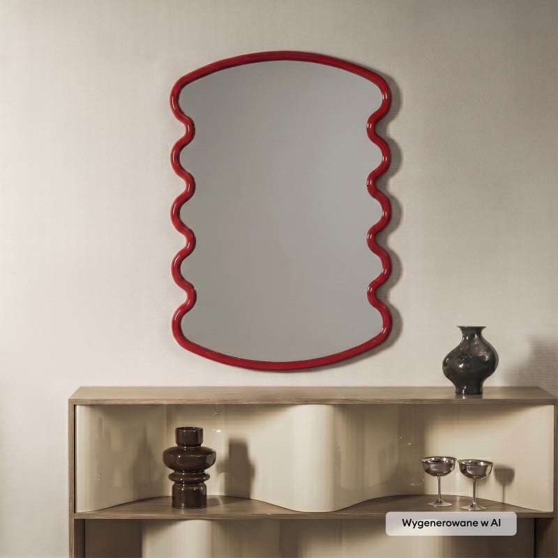 Veidrodis SIERRA 120x80 cm, raudonas