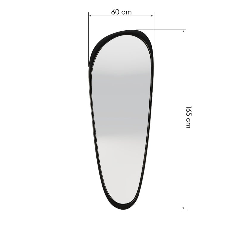 Veidrodis SOAVE 60x165 cm, juodas