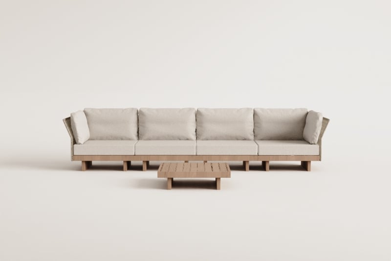 Lauko baldų komplektas FORTO, 2-vietė sofa ir staliukas