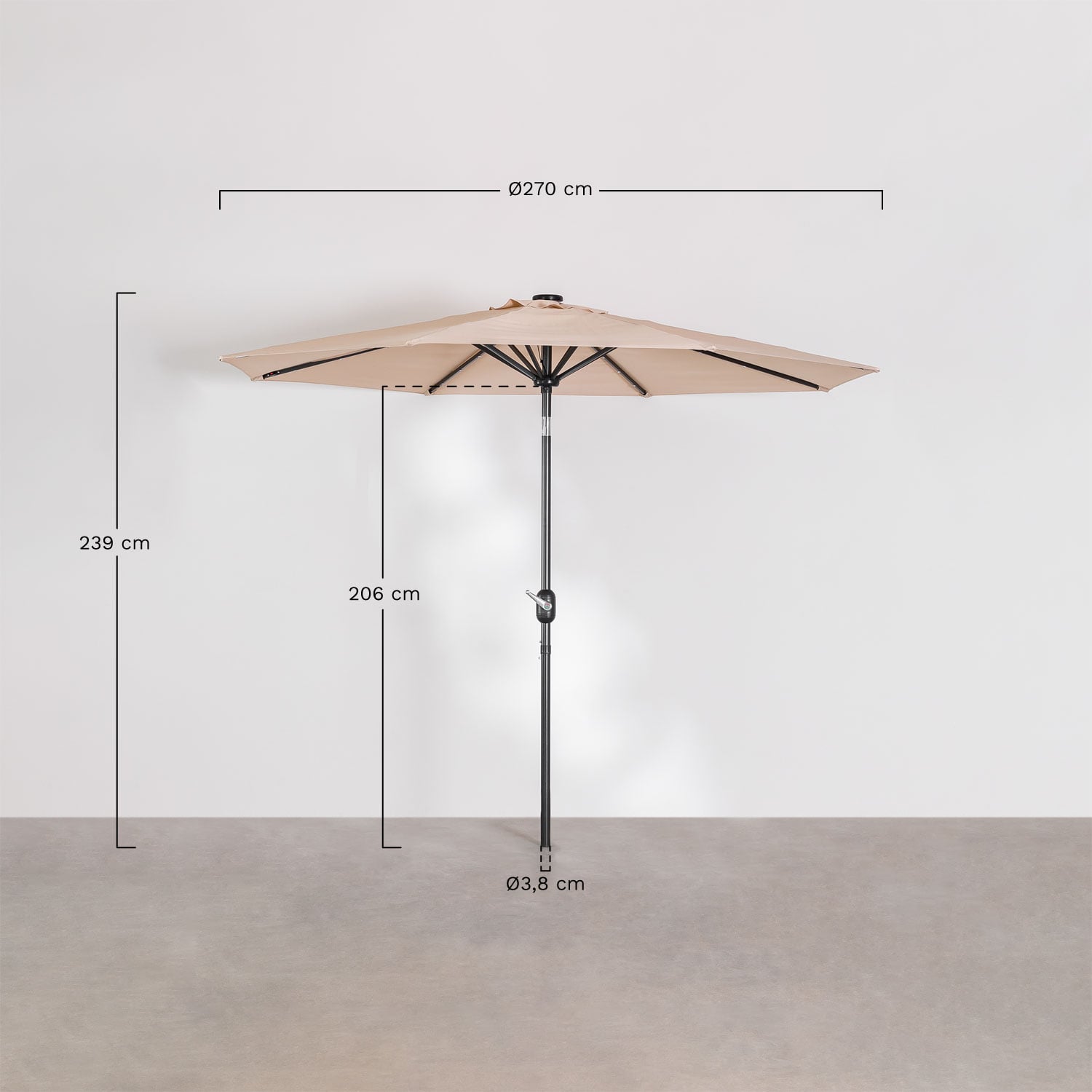 Parasol UZOMBRAS, light pink