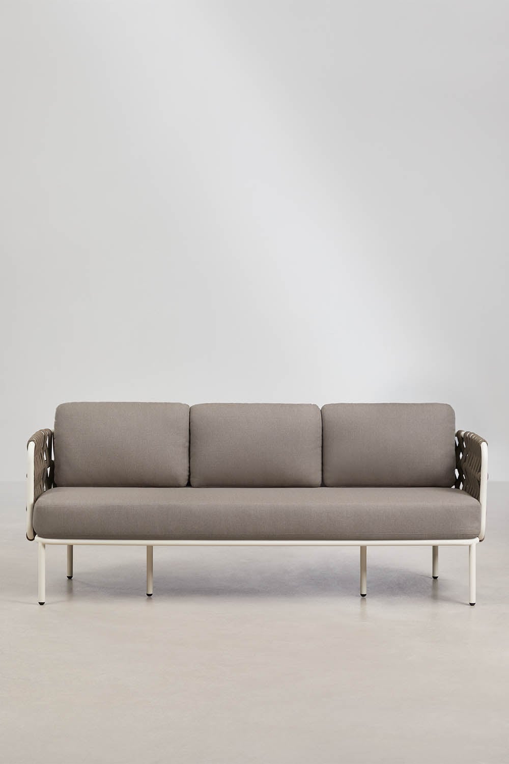 Lauko sofa TEVARY, trivietė, balta (1 var.)