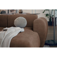 Kampinė sofa-lova EMIA, ruda, dešinė