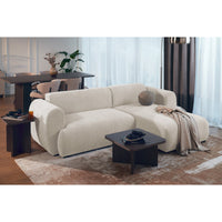Kampinė sofa-lova EMIA, smėlinė, dešinė