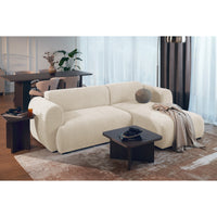 Kampinė sofa-lova EMIA, šviesiai smėlinė, dešinė