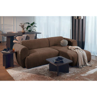Kampinė sofa-lova EMIA, ruda, dešinė