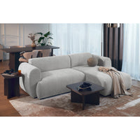 Kampinė sofa-lova EMIA, šviesiai pilka, dešinė