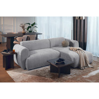 Kampinė sofa-lova EMIA, pilka, dešinė